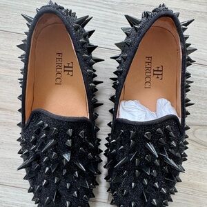 FERUCCI CHILDREN KIDS BLACK SPIKES LOAFER SIZE 1 LITTLE BOY